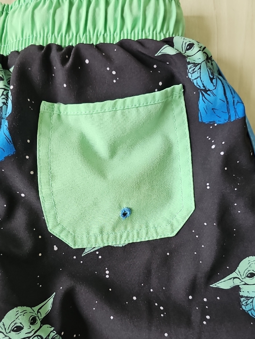 Kids Star Wars 'The Child' Baby Yoda Swim Trunks - Black & Blue - Picture 6 of 6